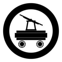 icono de handcar color negro ilustración vectorial imagen simple vector