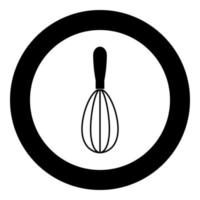 Whisk icon black color in circle vector