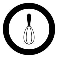 Whisk icon black color in circle vector