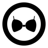 Bra icon black color in circle or round vector