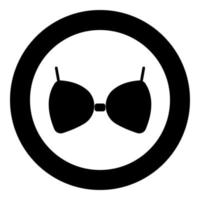 Bra icon black color in circle or round vector