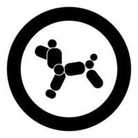 Dog balloon icon black color in circle vector