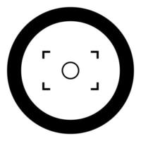 Camera focus icon black color in circle vector
