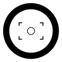 Camera focus icon black color in circle vector