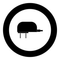 Charger icon black color in circle vector