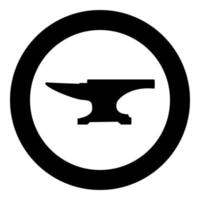 Anvil block icon black color in circle vector