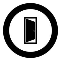 Door icon black color in circle vector