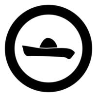 Sombrero icon black color in circle