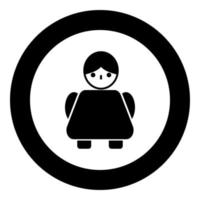 Old woman icon black color in circle vector