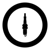 Spark plug icon black color in circle vector