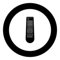 Remote control panel icon black color in circle vector