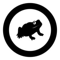 Frog black icon in circle vector illustration