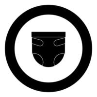 Diaper or nappy icon in round black color vector illustration
