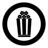 Popcorn icon black color vector illustration simple image