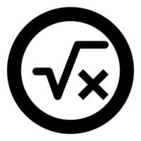 Square root of x axis icon black color vector illustration simple image