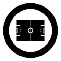 Soccer field icon black color in circle vector