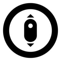 Scroll down computer mouse icon black color in circle vector