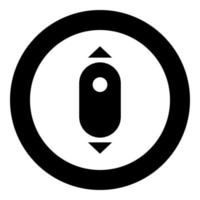 Scroll down computer mouse icon black color in circle vector