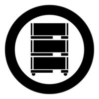 Floor rack for paper icon black color in circle vector