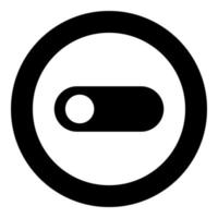 Toggle switch black icon in circle vector illustration isolated .