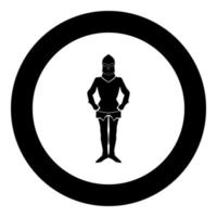 Armour black icon in circle vector illustration isolated .