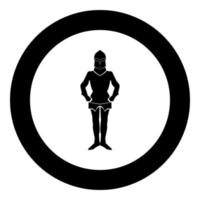 Armour black icon in circle vector illustration isolated .