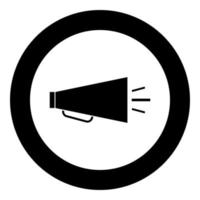 Retro loudspeaker icon black color in circle vector