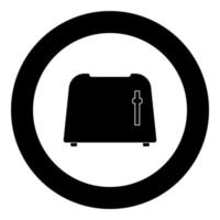 Toaster icon black color in circle vector