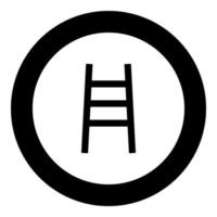 Ladder black icon in circle vector illustration