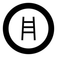 Ladder black icon in circle vector illustration