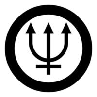 Neptune symbol icon black color vector illustration simple image