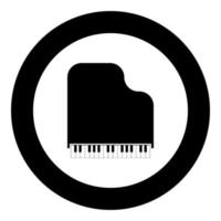 Grand piano icon black color vector illustration simple image