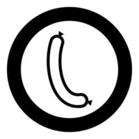 Sausage icon black color in circle or round vector