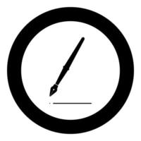 Pen icon black color in circle vector