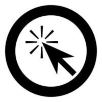 Mouse click icon black color in circle or round vector