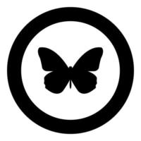Butterfly icon black color in circle vector