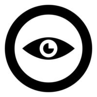 Eye icon black color in circle or round vector