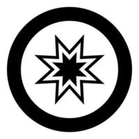 Trendy retro star icon black color in circle or round vector