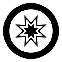 icono de estrella retro de moda color negro en círculo o redondo vector