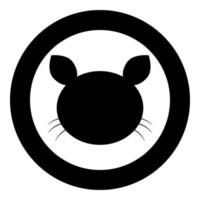 Cat head icon black color in circle vector