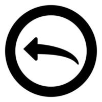 Arrow return or reply icon black color in circle vector