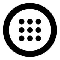 Dial button icon black color in circle vector