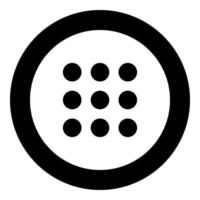 Dial button icon black color in circle vector