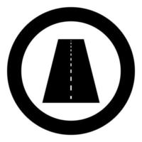 Road icon black color in circle vector