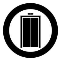 Elevator doors icon black color in circle vector