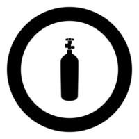 Propane gas cylinde icon black color in circle vector