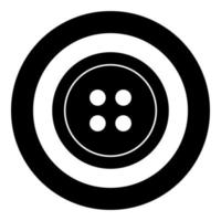 Clothing button icon black color in circle or round vector