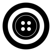 Clothing button icon black color in circle or round vector