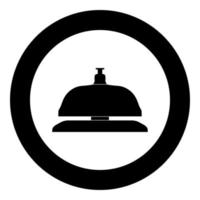 Reception bell icon black color in circle vector