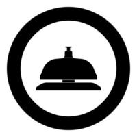 icono de campana de recepción color negro en círculo vector